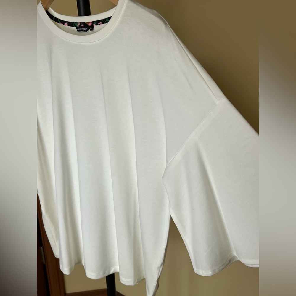 Marimekko Blouse Saima Bell Half-Sleeves Off White Size M - Picture 9 of 16